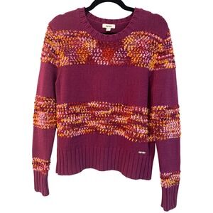 Kensie Women‎ Multicolor Striped Textured Knit Sweater Pullover Size L